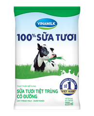 Sữa tươi tiệt trùng có đường Vinamilk 100% Sữa tươi