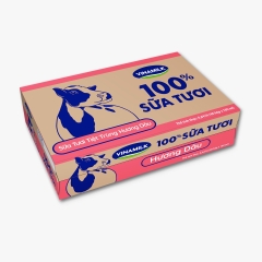 Sữa tươi tiệt trùng Vinamilk 100% hương dâu - Lốc 4 hộp 180ml