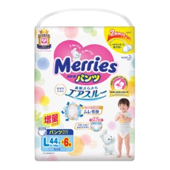 Bỉm-Tã quần Merries size L 44+6 miếng (9-14kg)