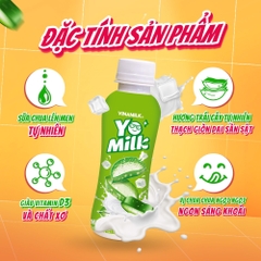 Sữa chua uống Yomilk Nha đam - thùng 24 chai x 150ml