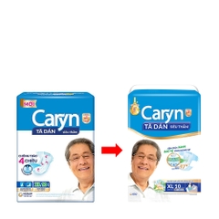 Tã dán giấy Caryn Siêu Thấm size XL 10 miếng (hông 76 -130 cm)
