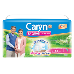 Tã quần năng hoạt  Caryn loại mỏng nhẹ size L (bụng 75-100 cm) - 14 miếng