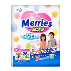 Bỉm-Tã quần Merries size XXL 26 miếng (15-28kg)