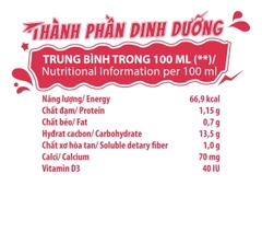 Sữa chua uống Yomilk Lựu đỏ - thùng 24 Chai x 150ml