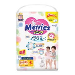 Bỉm-Tã quần Merries size XL 38+6 miếng (12-22kg)
