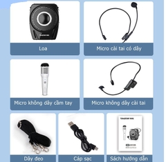 Loa trợ giảng sử dụng mic không dây cài đầu E8W