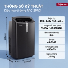 Điều hòa di động Fujihome PAC12PRO INVERTER