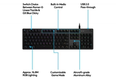 Bàn phím cơ gaming Logitech G512 GX (Clicky) (920-008949)