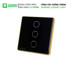 Công tắc cảm ứng WiFi Hunonic 3 nút, HV (Đen) (HN03SVD)