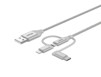 Cáp USB 2.0->Lightning+Micro+Type-C 1m UNITEK Y-C 4036ARG