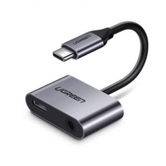 Cáp chuyển đổi USB Type C ra Audio 3,5mm Ugreen 50596 hỗ trợ sạc USB C