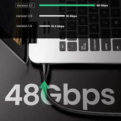 Cáp HDMI 2.1 hỗ trợ 8K@60Hz dài 1.5m chính hãng Ugreen 80402