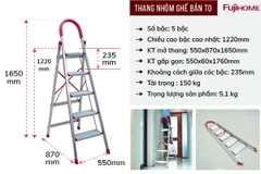 THANG NHÔM GHẾ BẢN TO 5 BẬC FUJIHOME SL-305