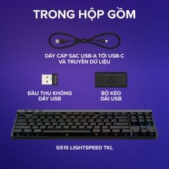Bàn phím Logitech G515 TKL LIGHTSPEED Wireless/Bluetooth RGB Gaming (Đen) (920-012580)