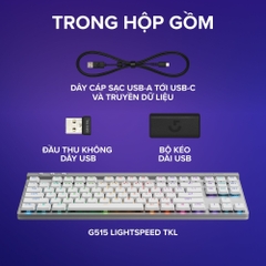 Bàn phím Logitech G515 TKL LIGHTSPEED Wireless/Bluetooth RGB Gaming (Trắng) (920-012581)