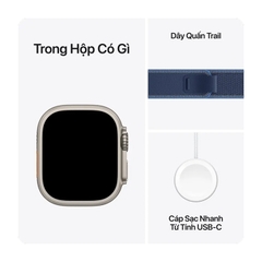 Apple Watch Ultra 3 GPS + Cellular 49mm Natural Titanium Blue Trail Loop (S/M) MEWR4SA/A – Đồng Hồ Thông Minh Cao Cấp Chính Hãng Apple