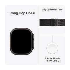 Apple Watch Ultra 3 GPS + Cellular 49mm Black Titanium Milanese Loop (Large) MF1T4SA/A – Đồng Hồ Thông Minh Cao Cấp Chính Hãng Apple
