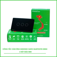 Công tắc cảm ứng BLE Hunonic Datic 3 Nút CSL (Đen) (HNSBP1D)