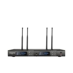 Bộ micro không dây tầm xa cài đầu, cài ve áo UHF hai kênh M2-FP