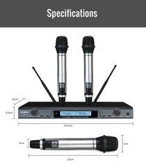 Bộ micro không dây cầm tay UHF kênh kép X5