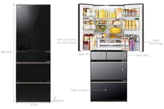 Tủ lạnh Hitachi HW540RV-XK 6 cửa Inverter 540L