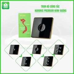 Công tắc cảm ứng BLE Hunonic Premium, HV, màu Đen (1 Nút)