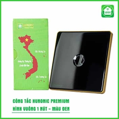 Công tắc cảm ứng BLE Hunonic Premium, HV, màu Đen (1 Nút)