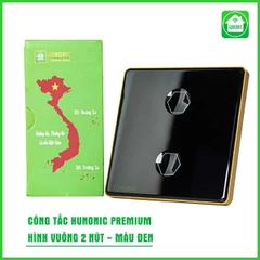 Công tắc cảm ứng BLE Hunonic Premium, HV, màu Đen (2 Nút)