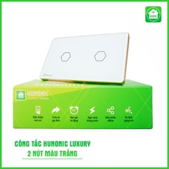 Công Tắc Thông Minh Hunonic Luxury (Hình Chữ Nhật) (Trắng) (2 Nút)