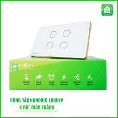 Công Tắc Thông Minh Hunonic Luxury (Hình Chữ Nhật) (Trắng) (4 Nút)