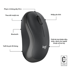 Chuột không dây Logitech Bluetooth M241, màu than chì (910-007416)