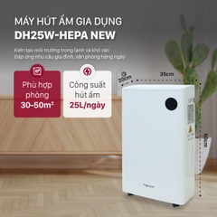 Máy hút ẩm Fujihome DH25W-HEPA-NEW