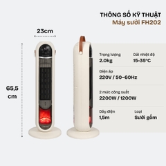 Quạt sưởi gốm điều khiển bằng giọng nói Fujihome FH202