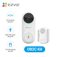 Chuông cửa không dây kèm chuông báo ezviz CS-DB2C-A0-1E3WPBR