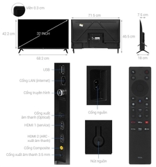 Tivi QLED TCL Full HD 32 inch 32S5K Mới 2025