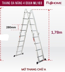 THANG NHÔM GẬP ĐA NĂNG 4 ĐOẠN FUJIHOME ML103