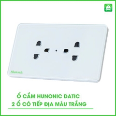 Ổ Cắm điện Hunonic Datic Có Tiếp Địa (Trắng) (HNSK02T)
