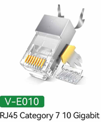 Hạt mạng mạ vàng RJ45 CAT7 10 Gigabit Shielded - veggieg V-E010