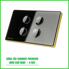 Công tắc cảm ứng BLE Hunonic Premium HCN (Màu Đen) (4 Nút)