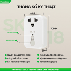 Ổ cắm quạt thông minh Wifi Hunonic SK18