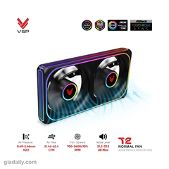 Quạt tản nhiệt VSP T2 Normal Fan Đôi ARGB Infinity Mirror Đen - Giá Đại Lý