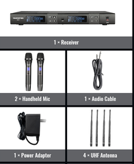 Bộ micro không dây tầm xa cầm tay UHF hai kênh M2-FH