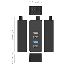Bộ chia USB HUB 4 cổng USB 3.0 ORICO W5P-U3-30