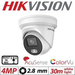 Camera IP ColorVu Hikvision bán cầu 2MP/4MP - CÓ MÀU 24/24 tích hợp MIC