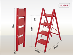 THANG GHẾ GẤP GỌN THÔNG MINH 4 BẬC FUJIHOME SL104R (RED)