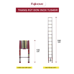 Thang INOX Rút Gọn Đơn FUJIHOME TLI540IR