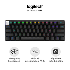 Bàn phím Gaming Không dây Logitech G PRO X 60 LIGHTSPEED 60% RGB Switch GX Tactile (Đen) (920-011916)