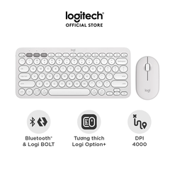 Pebble 2 Combo, Bàn phím Bluetooth Logitech K380s và chuột Logitech M350s (Trắng) (920-012188)