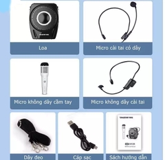 Loa trợ giảng sử dụng mic cài áo cầm tay E8W