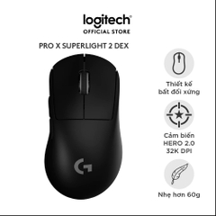 Chuột Logitech PRO X SUPERLIGHT 2 DEX (Đen) (910-007359)